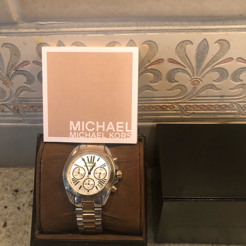 Michael Kors 2 tone watch in box